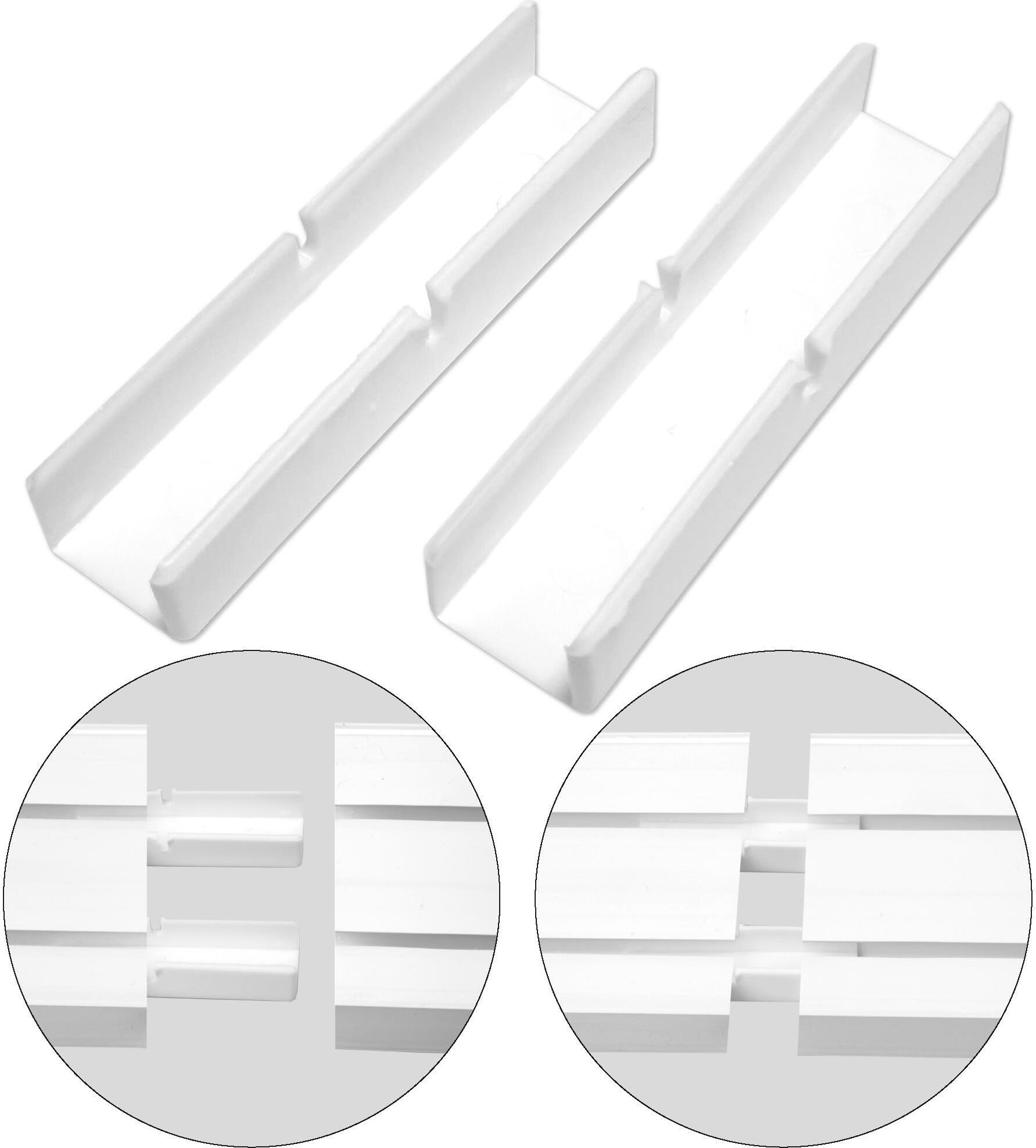 Verbinder für Gardinenschienen und Innenlaufstangen Set 2 Schienenverbinder 