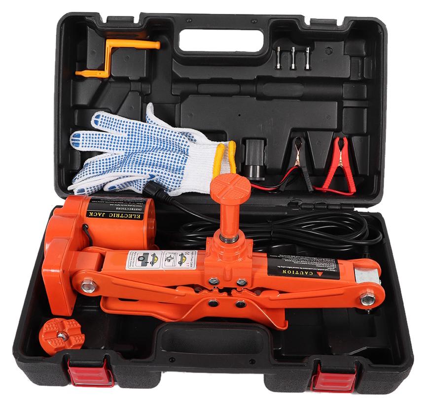 Gistuch 12V 3 Tonnen 42CM elektrischer Scherenheber aufblasbare Pumpe Fahrzeugschlüssel (#1)