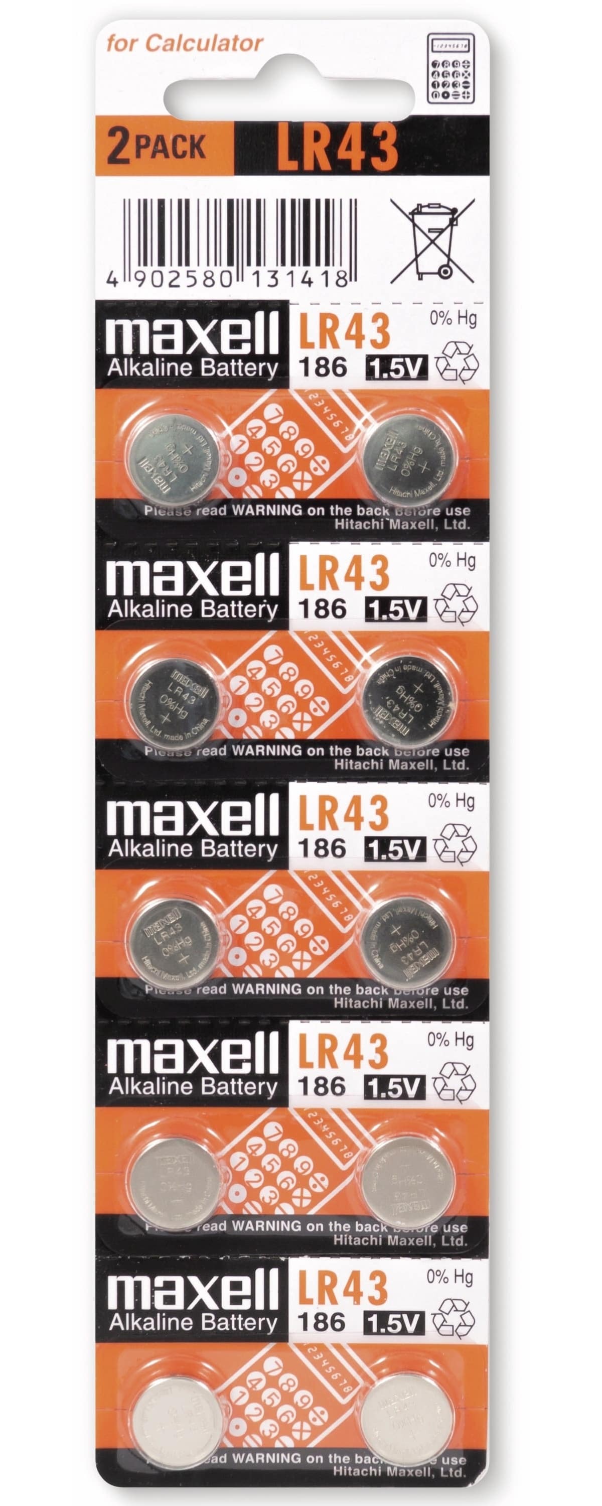 Maxell 11716900, Einwegbatterie, 1,5 V, 4,2 mm, 1,16 cm, 1,4 g, Sichtverpackung