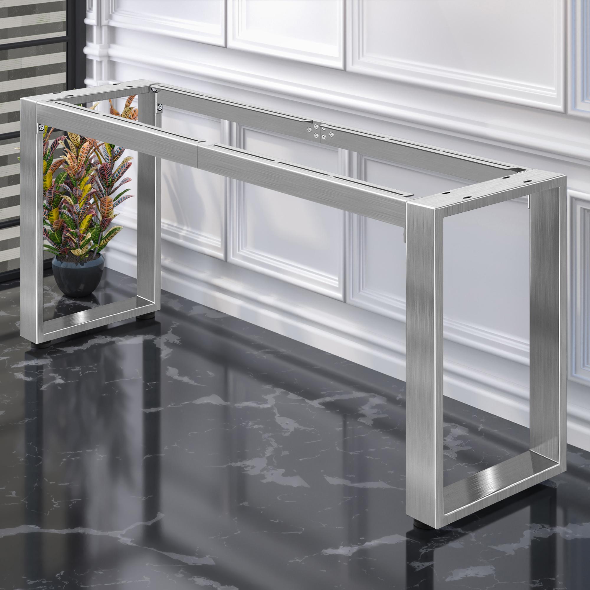 GGM Moebel International MORENA | Stehtischgestell L: B:H 191 x 60 x 105cm | 12cm | Edelstahl | Gastro Stehtischgestell, Bistro Stehtischgestell, Stehtischgestell, Kufen MorenaV191.2G60.12.105.E