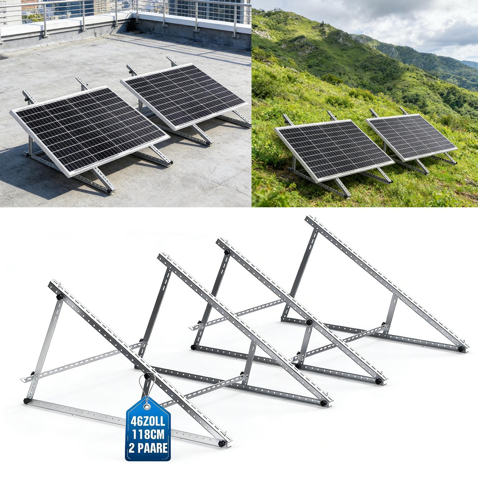 114/118cm PV Halterung Solarpanel Solarmodul 0°-90° Aufständerung