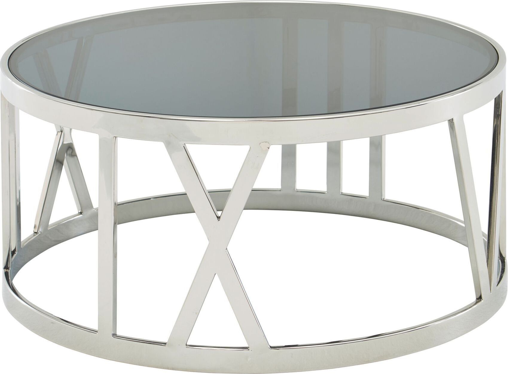 Manahee Design | Couchtisch Glas Schwarz Metall Silber | 60x60x30 cm A111230