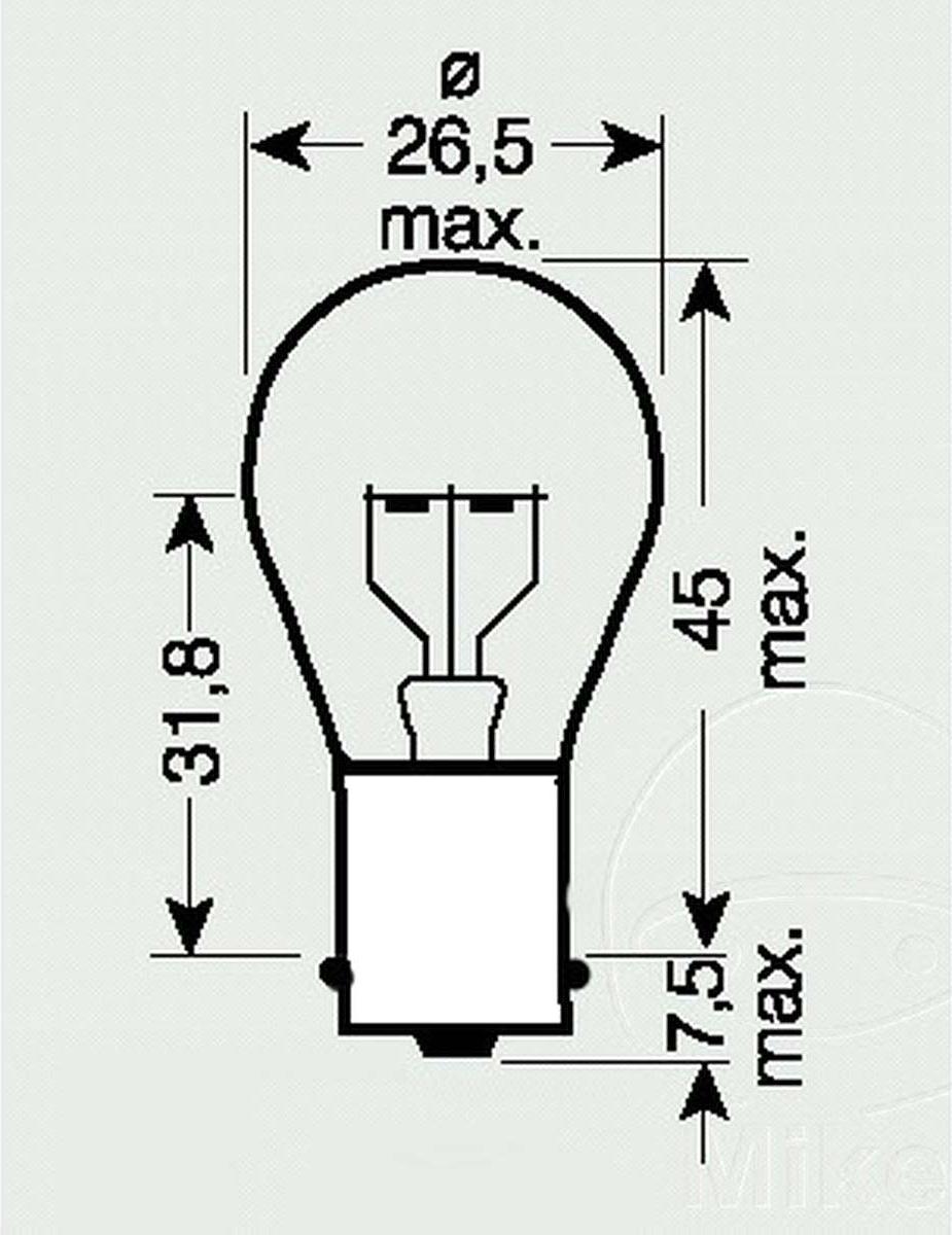 Birne JMP 6 V 21 W BA15S 10 St. für Honda MB 50, Honda CY 80 1979, Honda CB 50 705.01.87