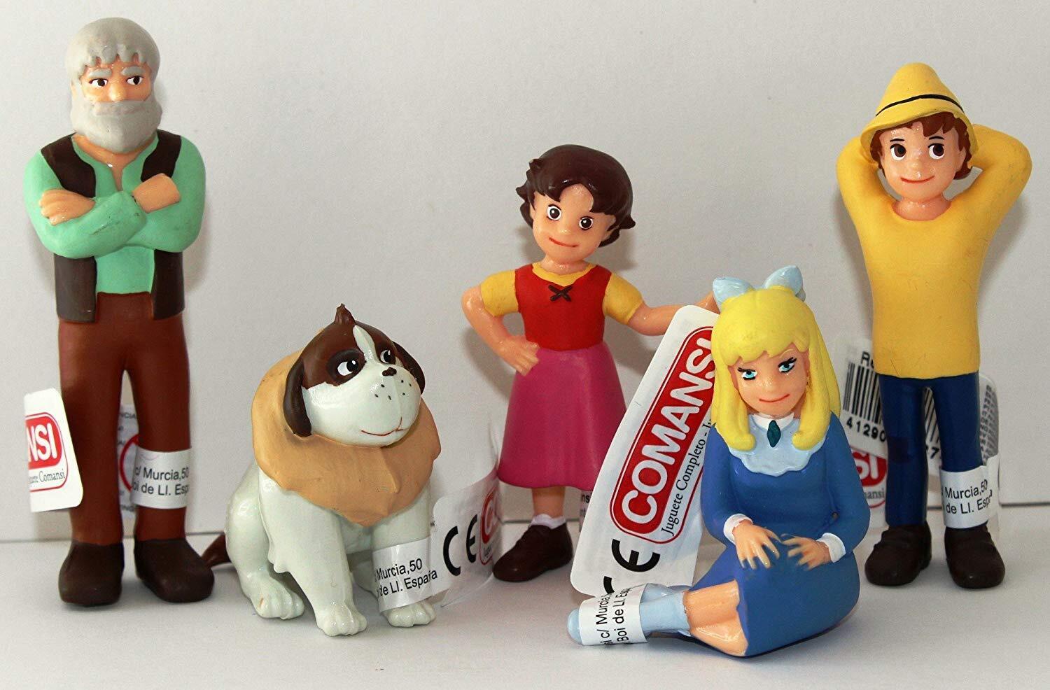 Comansi Spielset Heidi - 5 Figuren - Heidi Großvater Peter Clara Josef AXSE-Heidi-5er