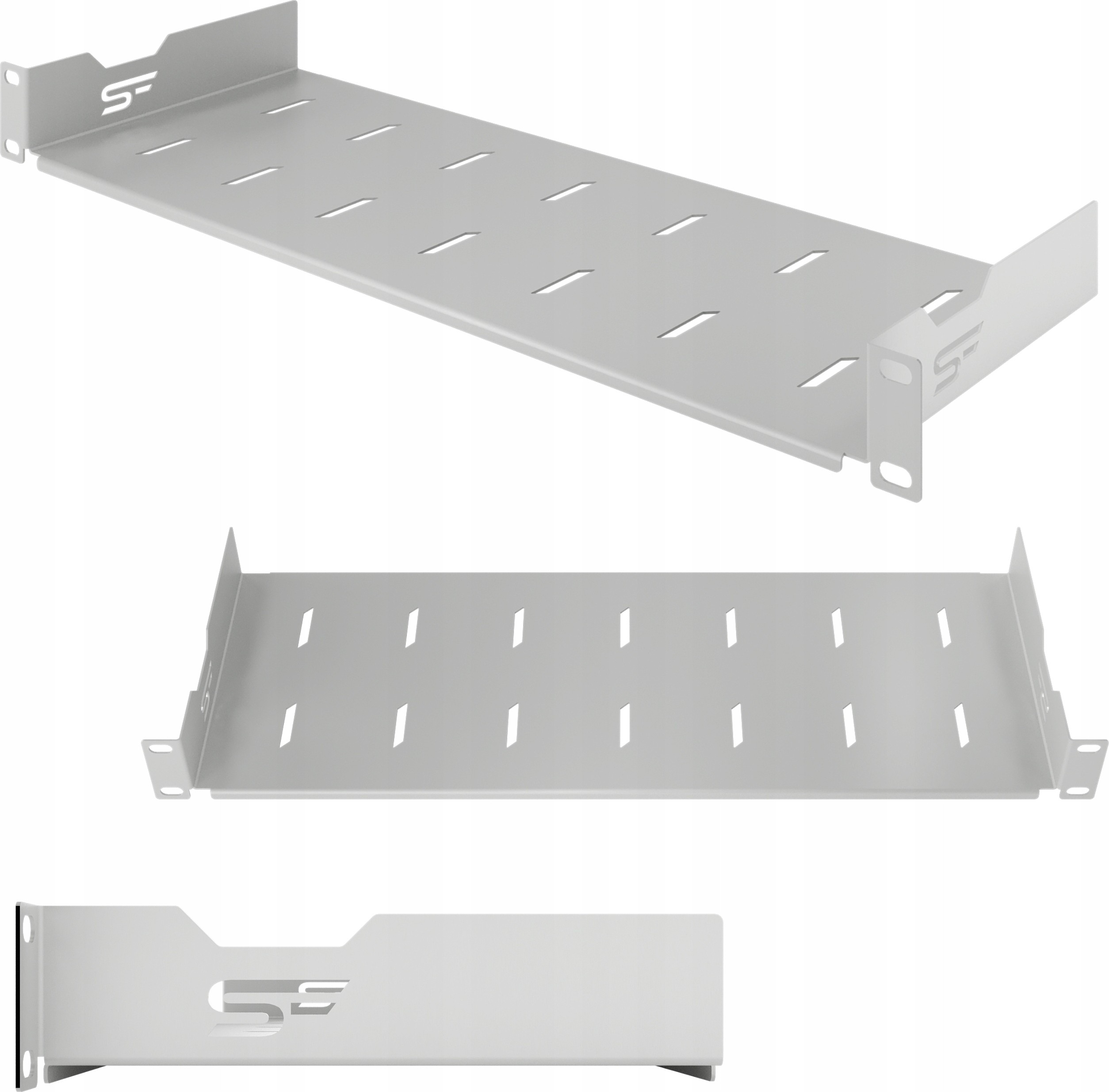 19" RACK Fachboden 1U 170 mm Fachboden Standard fest grau Stalflex S-RSF19-1U-170G
