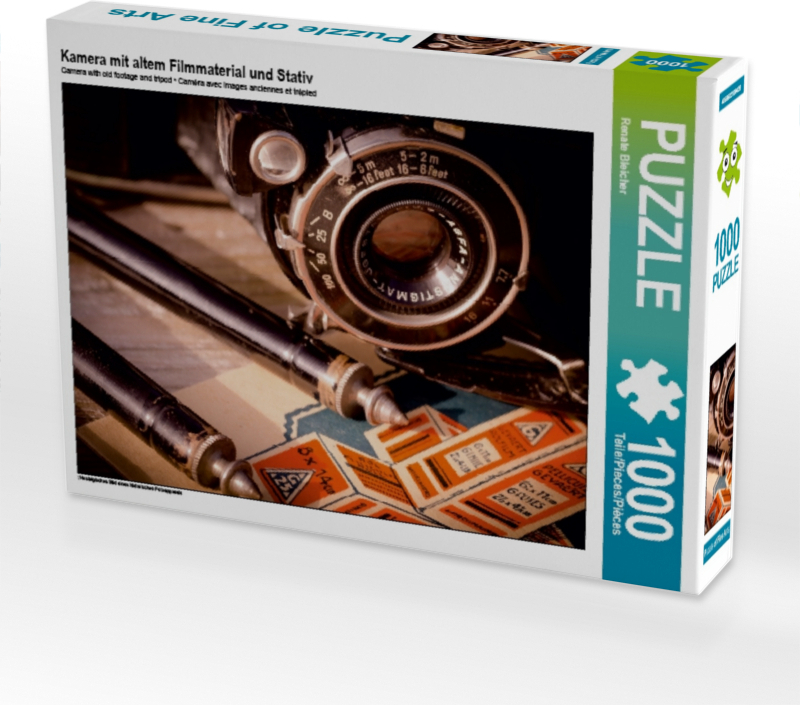 Calvendo Kamera mit altem Filmmaterial und Stativ 1000 Teile Puzzle quer 640x480mm, Bleicher Renate; 7288384