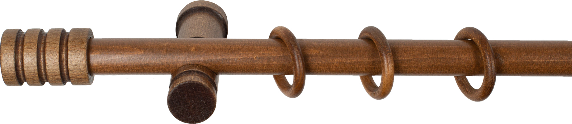 SN Deco Gardinenstange Cafiro Holz - 320 Cm Komplettset Mit Ringen Eiche Modern