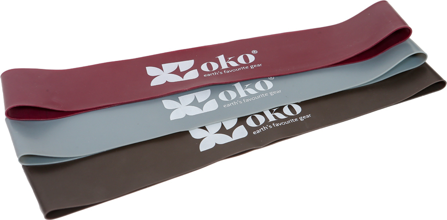 OKO 3er-Set Widerstandsbänder - 3 verschiedene Widerstandsstärke - Ideal für Kraftraining ! CA016