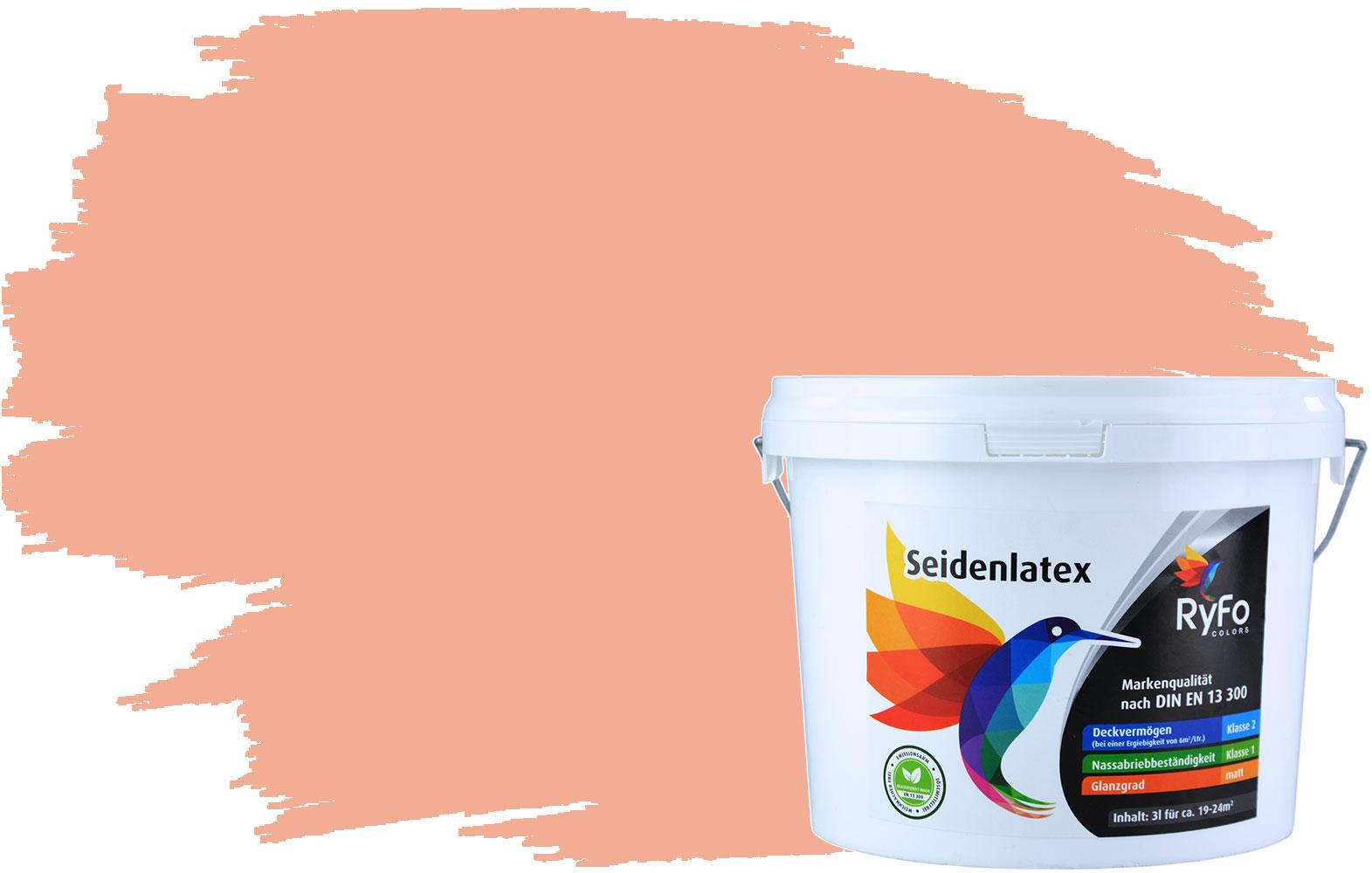 RyFo Colors Seidenlatex Trend Orangetöne Pfirsichorange 3l - bunte Innenfarbe, weitere Orange Farbtöne und Größen erhältlich 0080OR-004-003