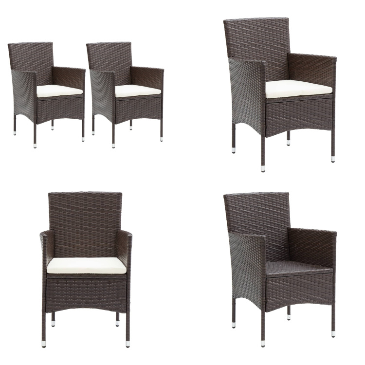 vidaXL Garten Essstühle 2 Stk. Poly Rattan Braun - Stuhl - Stühle - PE-Rattan-Stuhl - PE-Rattan-Stühle