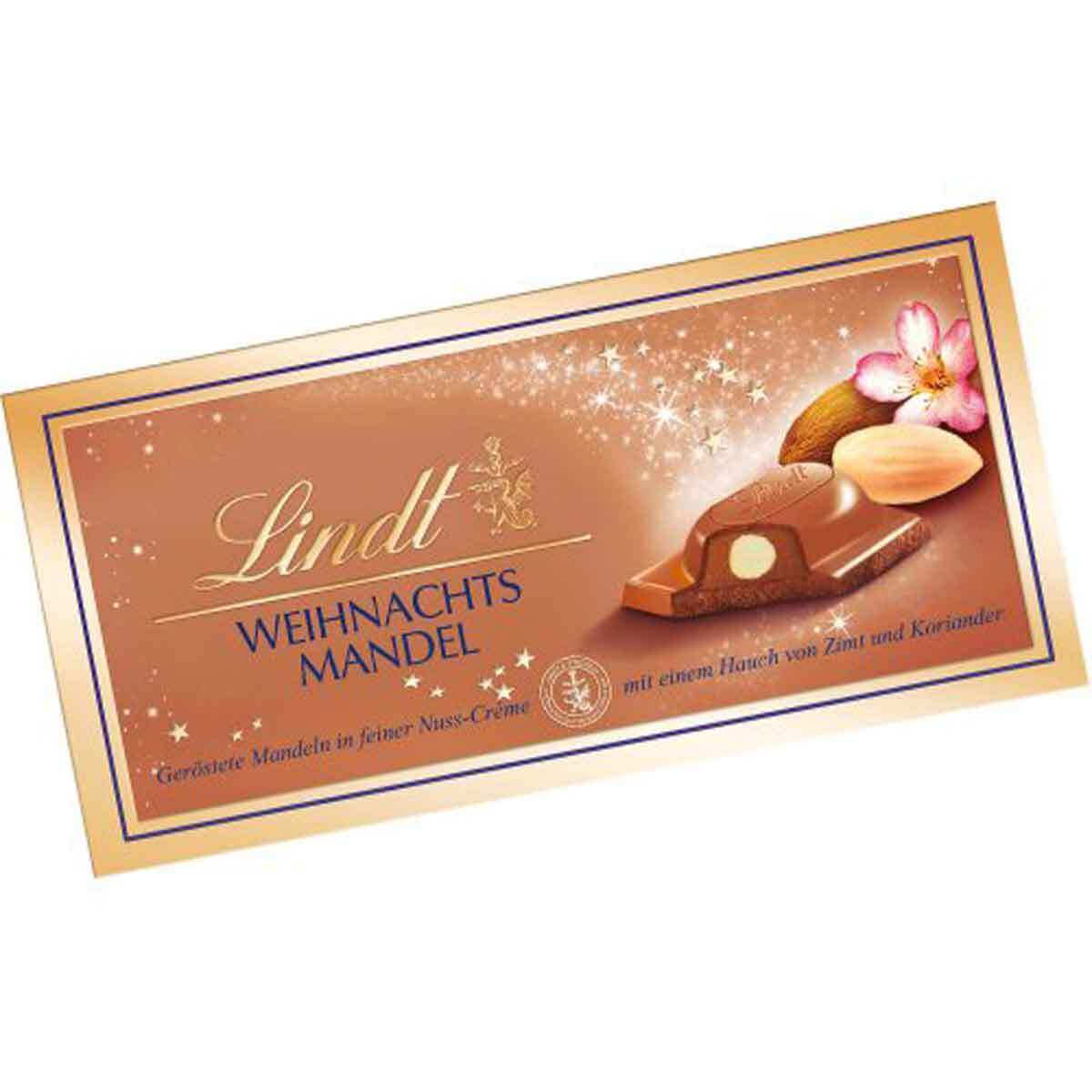 Lindt Weihnachtsschokolade Mandel aus Vollmilch 100g 4er Pack r64878-4
