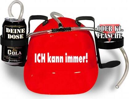 HSK Trinkhelm Spaßhelm mit Print - Ich kann immer - 51612 Color - rot