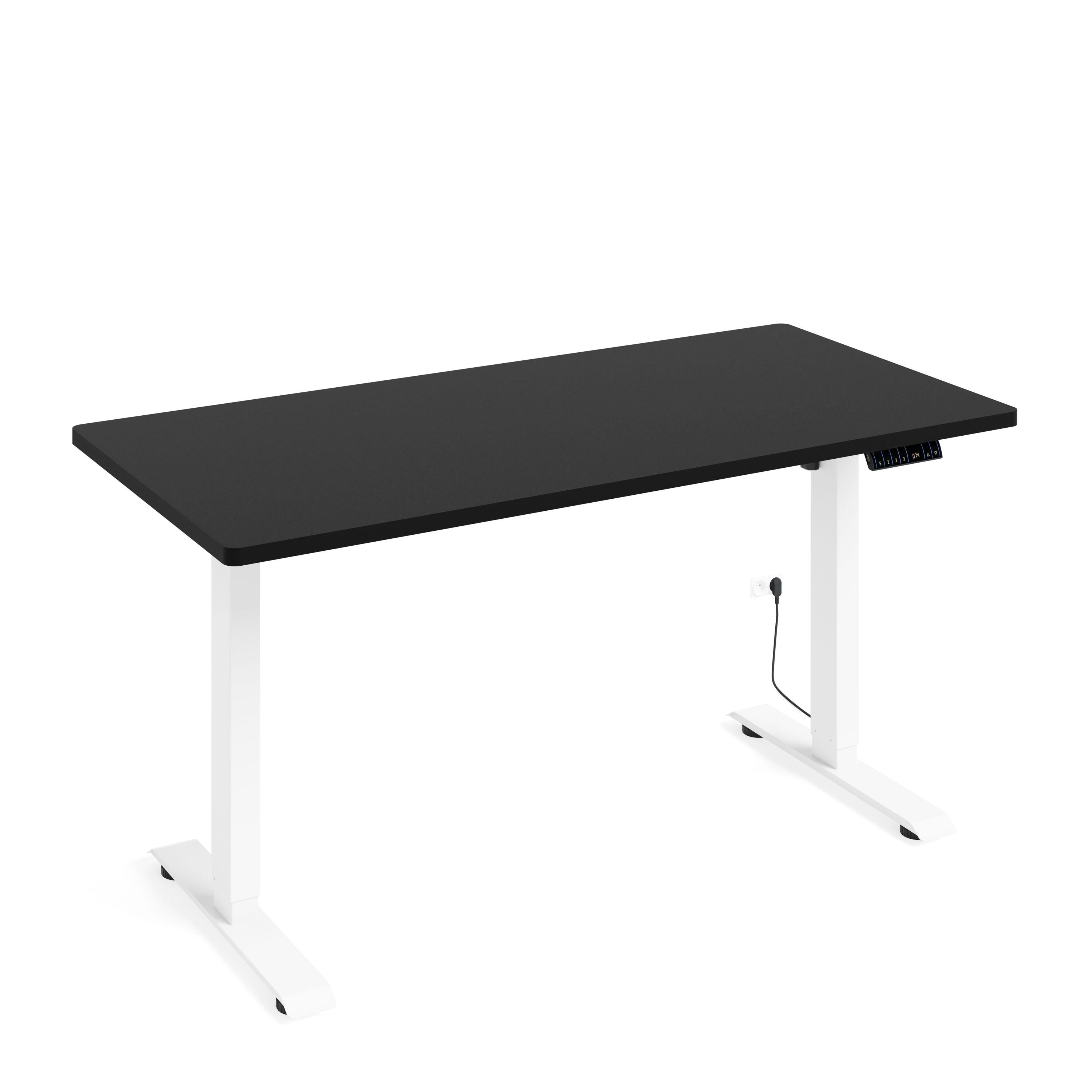 Höhenverstellbarer Schreibtisch Elektrisch BIMOTION 1S 140x70x3,2 cm WEIß/SCHWARZ