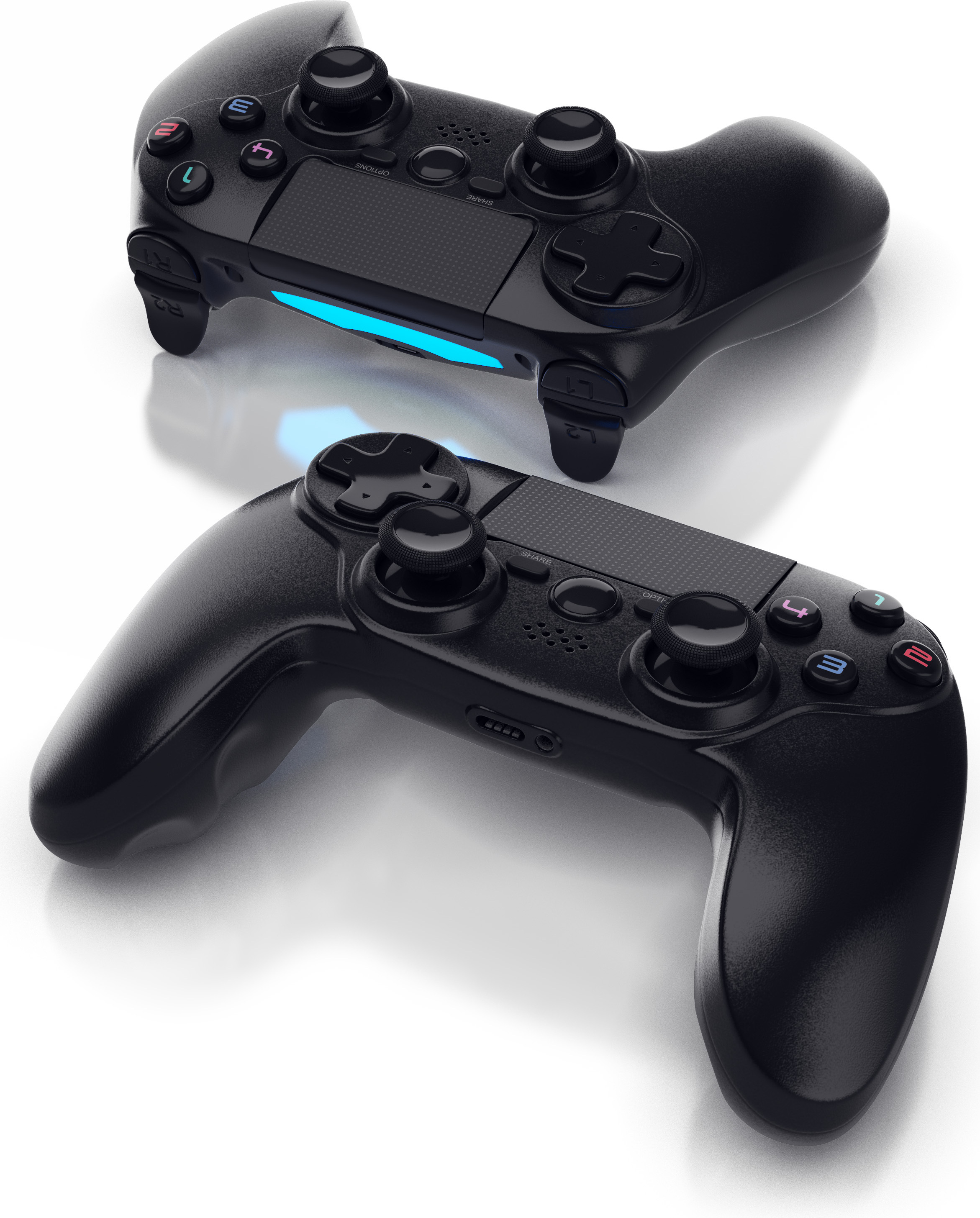 CSL 2x Gaming-Controller, bezdrôtový gamepad pre PS4 Touchpad, 3,5 mm AUX, duálne vibrácie