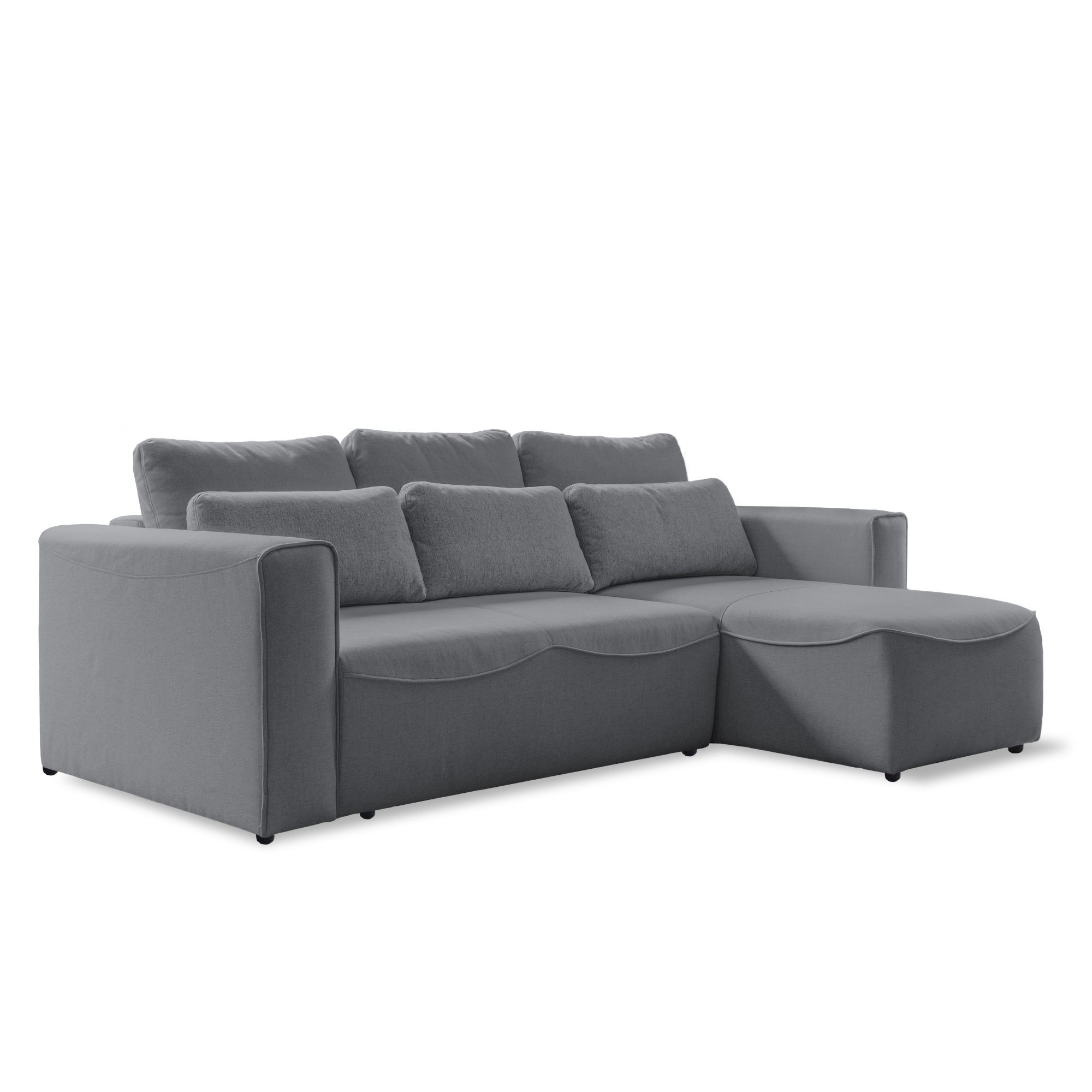 Ecksofa Homely Tommy mit Bettfunktion seitenverkehrt montierbar NEV-90 Grau