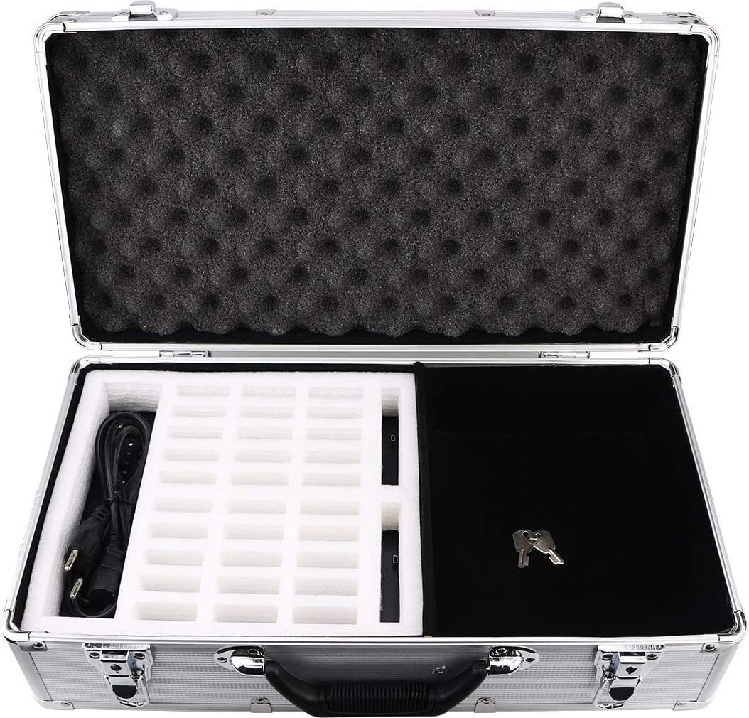 Retekess TT001 Tour Guide System-Ladebox, mit 32 Steckplätzen, Kompatibel für T130-T131 2 Steckplätze für Sender und 30 Steckplätze für Empfänger EUF9443D