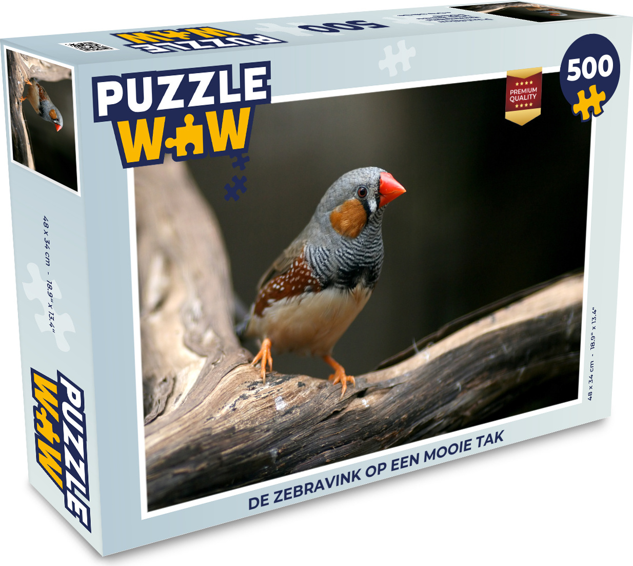 MuchoWow® Puzzle 500 Teile Der Zebrafink auf einem schönen Ast - 500 Teile - Kinder - Selberbauen - Puzzlespiele 137|3741011