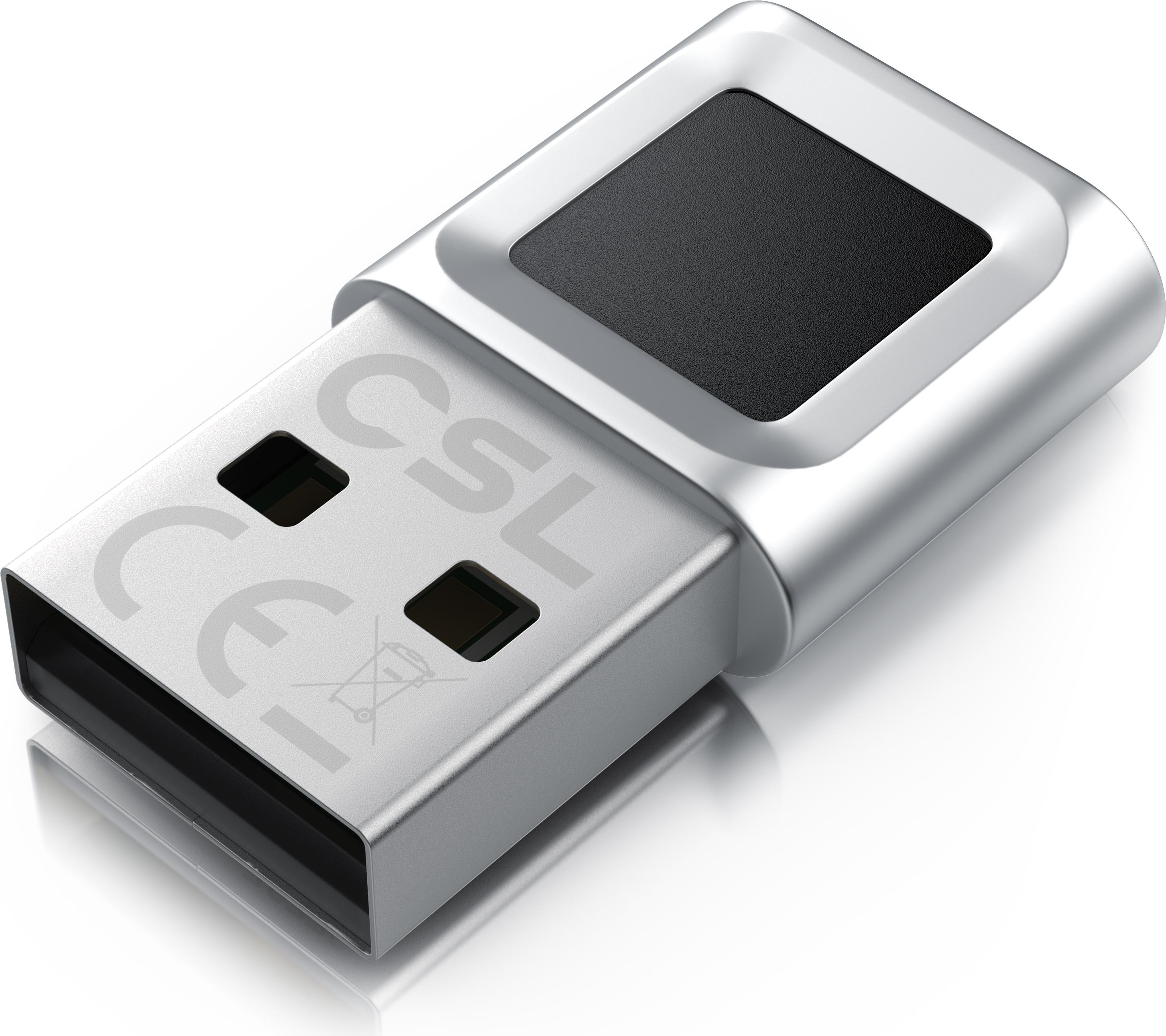 CSL Fingerabdrucksensor, Fingerabdruckleser bis zu 10 IDs, biometrische Authentifizierung, Windows 11 Hello Anmeldung, Plug & Play, USB-A, 360° Rundumerkennung 308114
