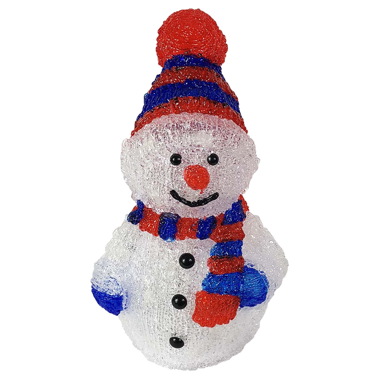 Mojawo Acryl Schneemann 40 LEDs kaltweiß Außenbeleuchtung