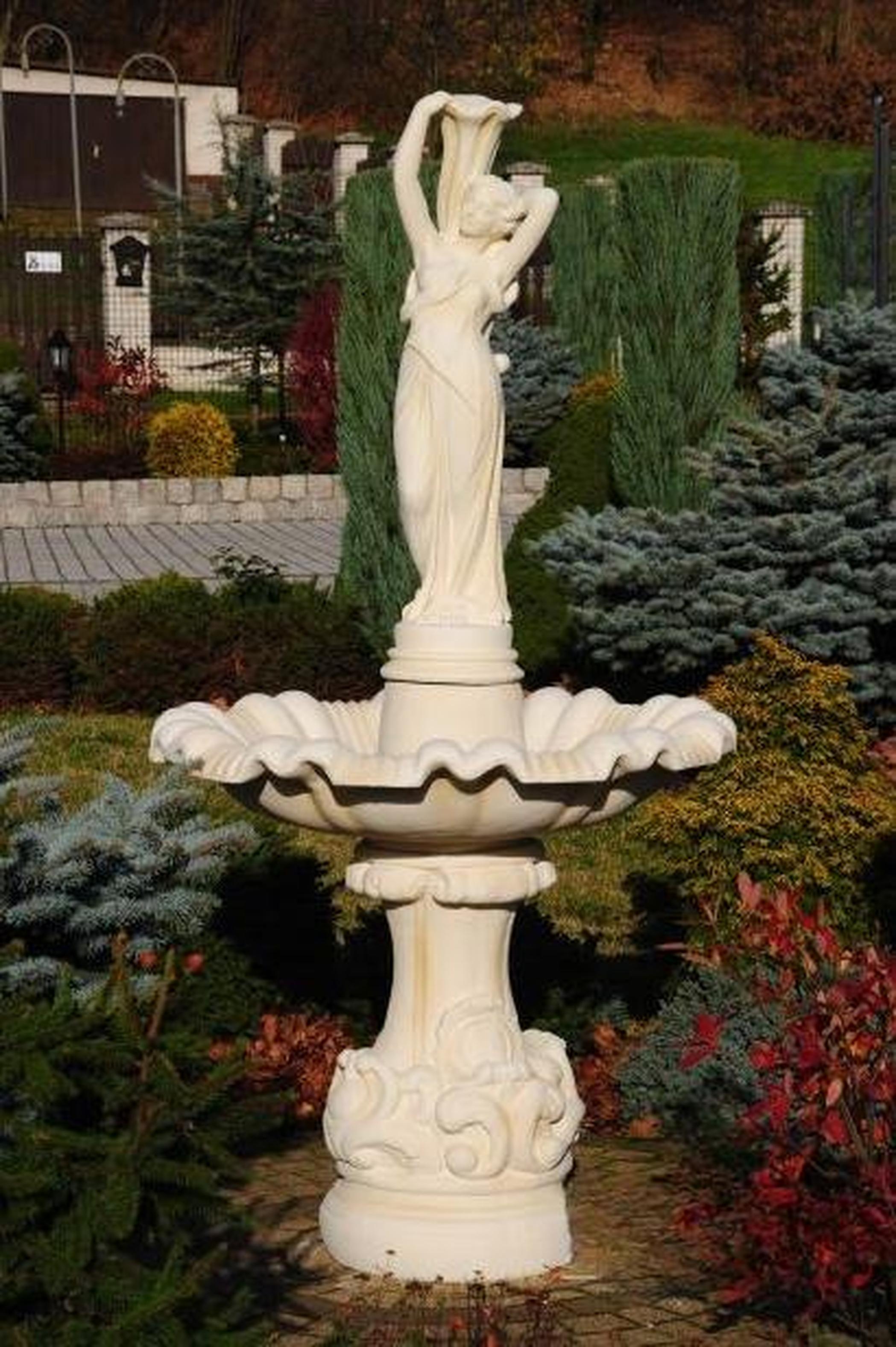 Springbrunnen Garten Teich Brunnen 192cm Steinbrunnen Gartenbrunnen Fontaine Neu