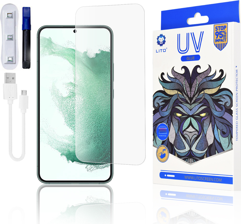 Lito 3D UV tvrdené Sklo - Samsung Galaxy S22 Plus 5G / S23 Plus - Transparentné