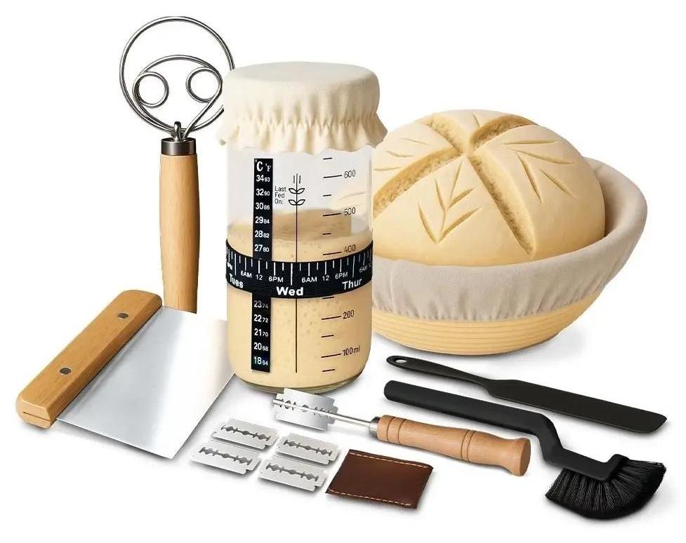 B2X Sauerteig-Starter-Set mit Gärkorb und Zubehör