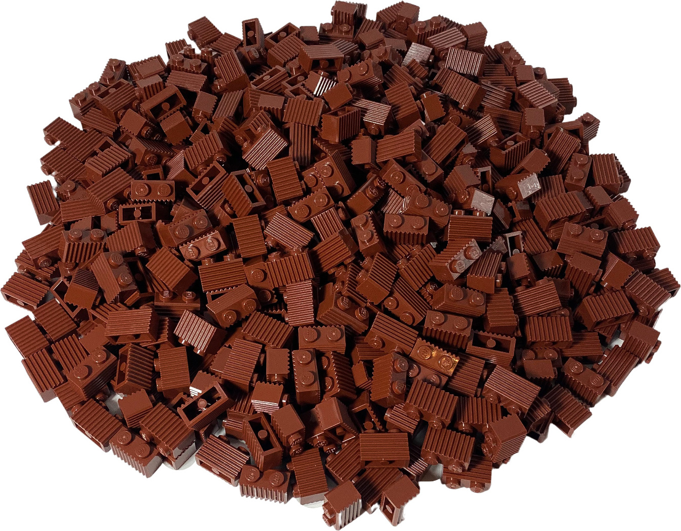 LEGO® 1x2 drážkované kocky Drážkované kocky červenohnedé - 2877 NEW! Množstvo 100x