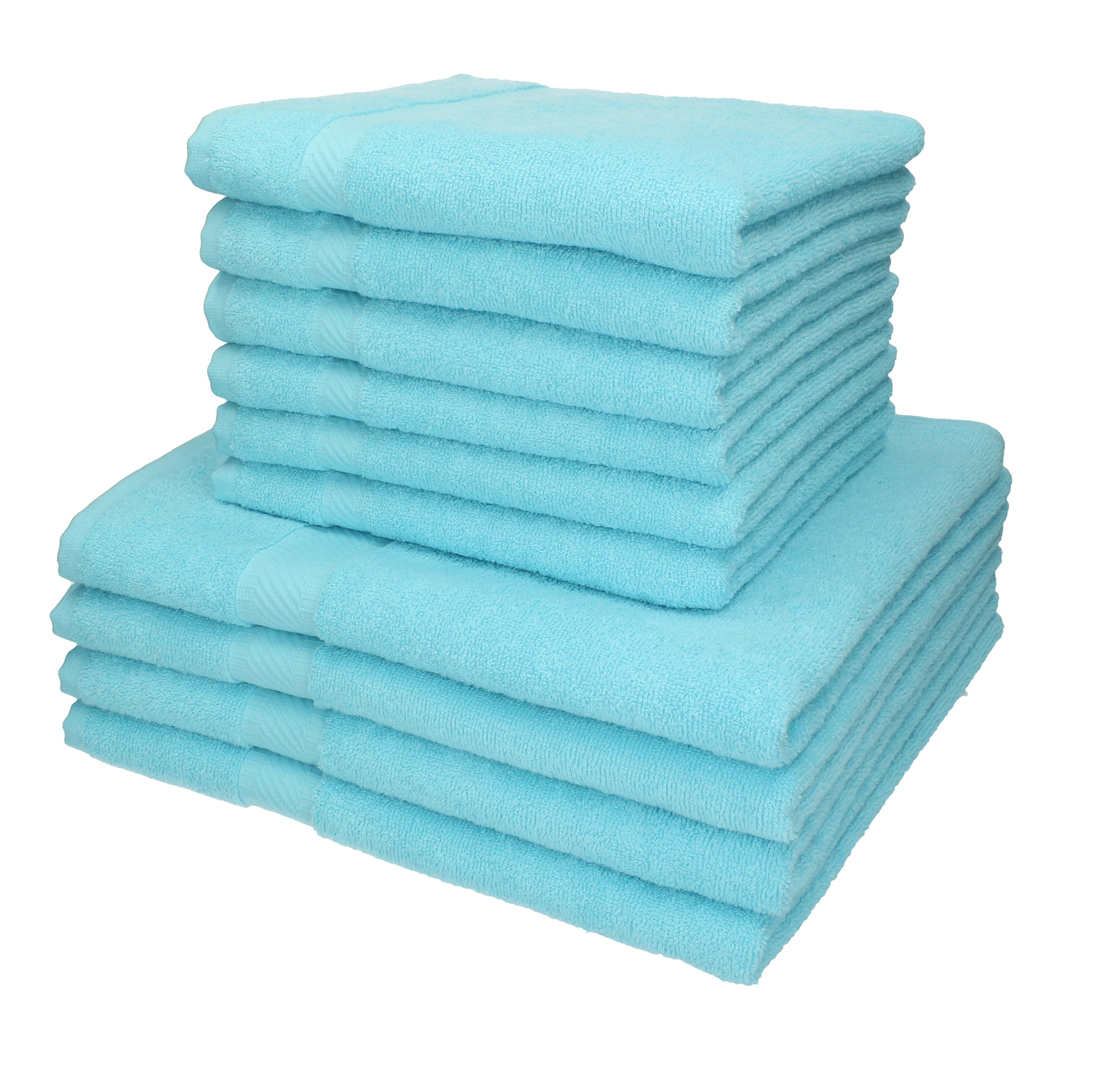 Betz 6er Handtuch Set PREMIUM 2 Duschtücher 4 Handtücher 100% BW blau türkis 