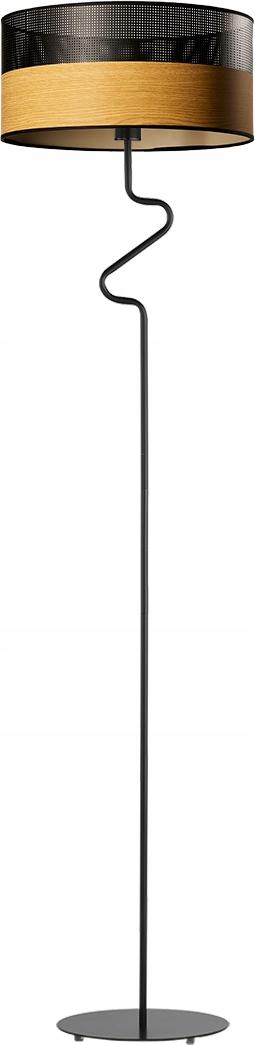 Stehlampe MORONI DUAL in Schwarz und Holzoptik, E27, 166cm - Lysne 500001