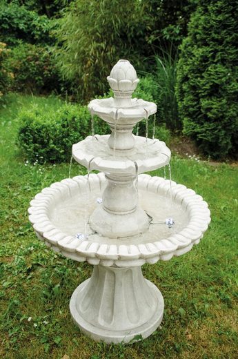 KÖHKO Wasserspiel "Markleeberg" klassischer Etagenbrunnen Vogelbad 13010 Springbrunnen Gartenbrunnen