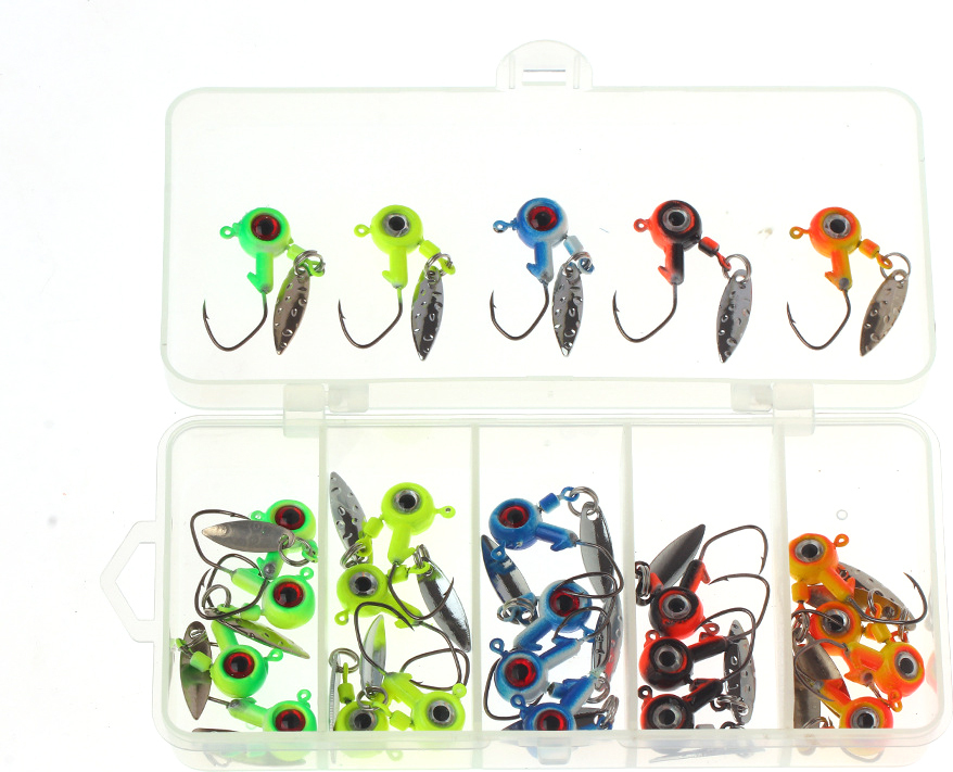Cocosity Haken für Angelköder, Jig-Köpfe, Jig-Köpfe zum Angeln, Angelköder Jig-Köpfe, Jig-Köpfe Haken Kit, Angeln Jig-Haken für Bass, Angeln Köder, Jig-Köpfe für Crappie Fishing