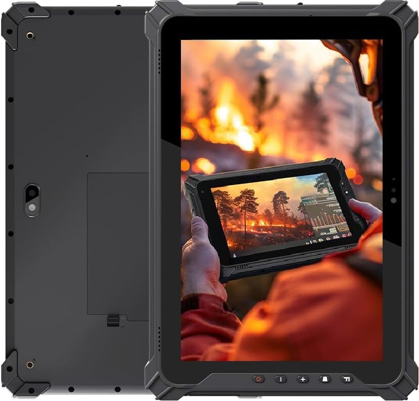 iEdge T10W-2D Rugged Windows Tablet, 10.1 Zoll Industrie Tablet 2D Scanner, N5100, 8GB+128GB, 4G LTE, GPS, BT5.0 Wi-Fi, Wasserdicht, 700nit Sonnenlicht