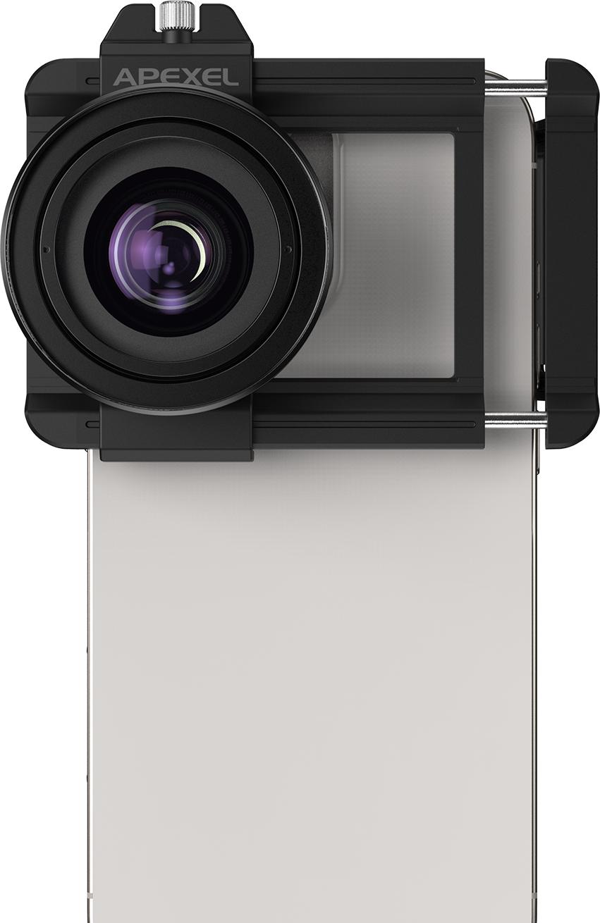 Gistuch APEXEL APL-ZM100 Universal-Makroobjektiv für Telefon, Aluminiumlegierung, 10- bis 20-fache Vergrößerung, F1,05, große Blende, mit Halterung, Ersatz für iPhone 15/14/13/12 Android-Smartphones