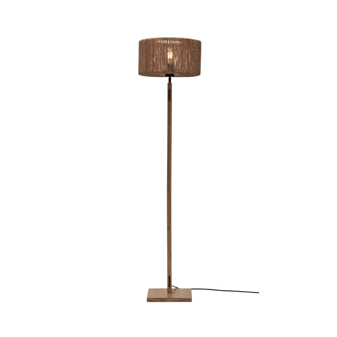 GOOD&MOJO - Stehleuchte Iguazu - Bambus/Jute - Ø30x126cm für Wohnzimmer, Schlafzimmer IGUAZU/FS/FJ/N/3016/N