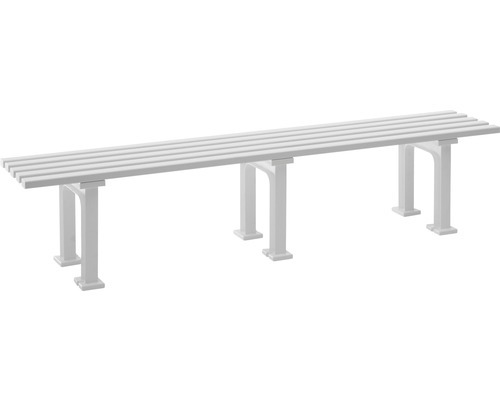 Blome Gartenbank Mono ll, 4-Sitzer, Pflegeleichte Kunststoff, mit 5 Mehrkammerprofilen & 3 Standfüßen, Weiß 70521