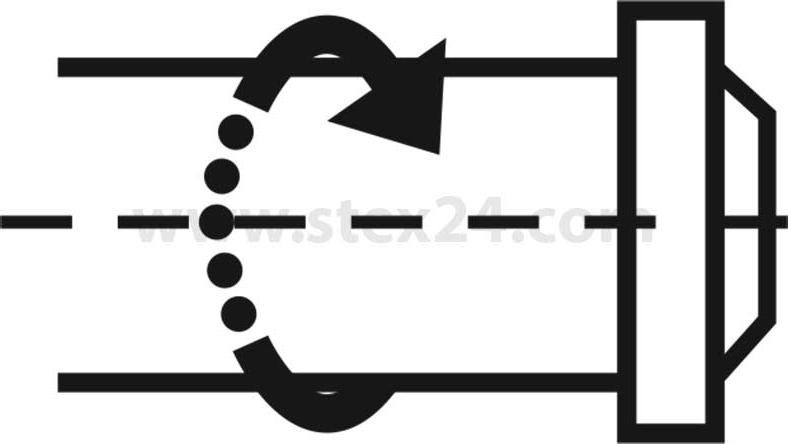 Georg Schlegel Bezeichnungsschild Grafik-Symbol Drehbewegung Welle rechts weiß - 1 Stück BSK1146