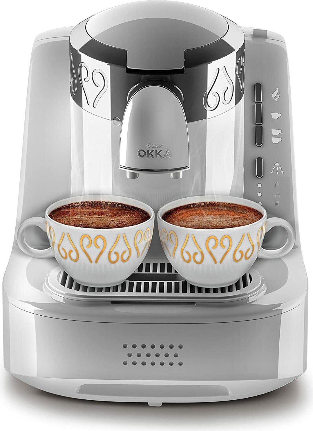 Arzum Okka kávovar Vysokokvalitný moderný turecký moka kávovar z nerezovej ocele OK002 biely