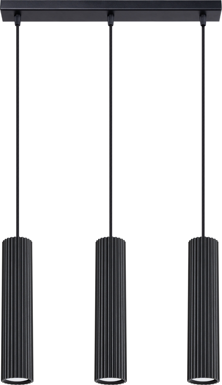 Pendelleuchte KARBON 3L schwarz 3xGU10 10W Aluminium 98x6.5x45cm Sollux Lighting
