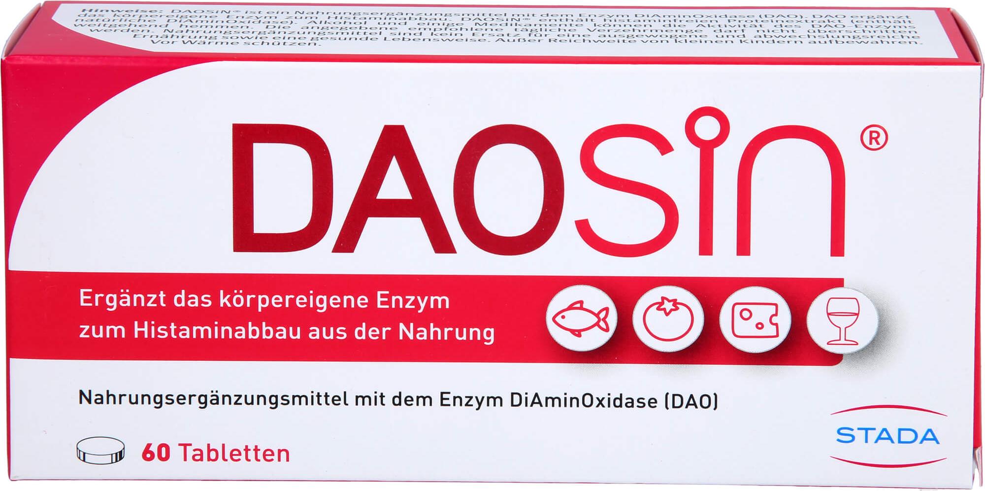 STADA Consumer Health Deutschland GmbH DAOSiN Tabletten zur Ergänzung des körpereigenen DAO-Enzyms zum Histaminabbau aus der Nahrung, 60 St. Tabletten 16790547