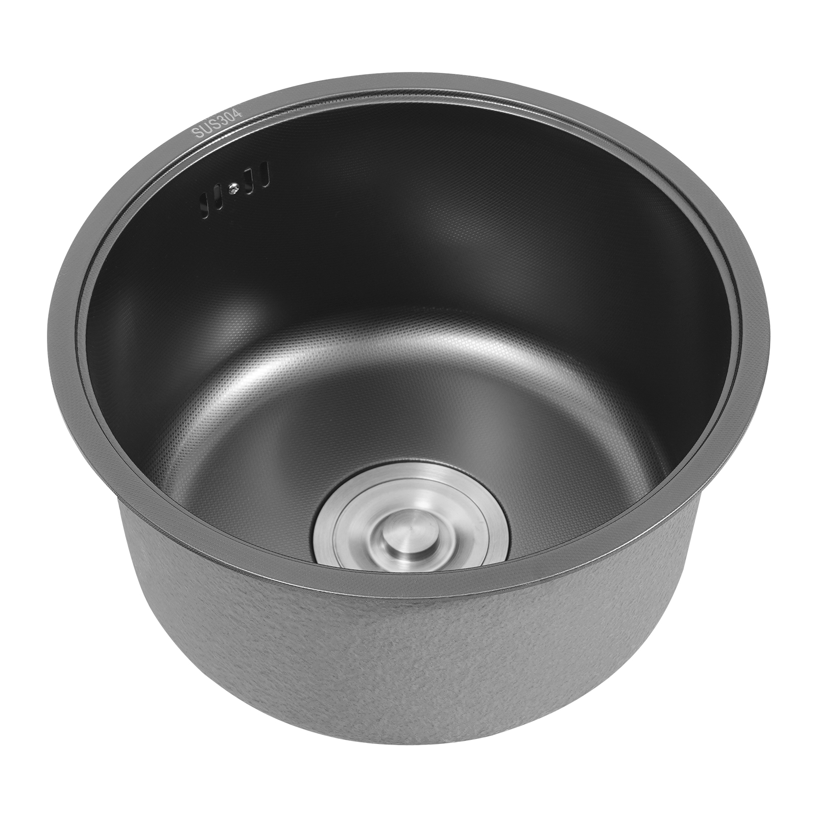 easybuy Runde Küchenspüle Einschalen Schwarz Spüle Edelstahl 5141541541