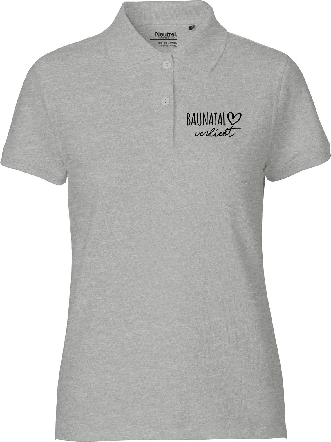Hellweg Druckerei Huuraa Damen Polo Shirt Baunatal verliebt XL Sport Grey Bio Baumwolle Fairtrade Poloshirt Geschenkidee 5509DP-XL-SGREY