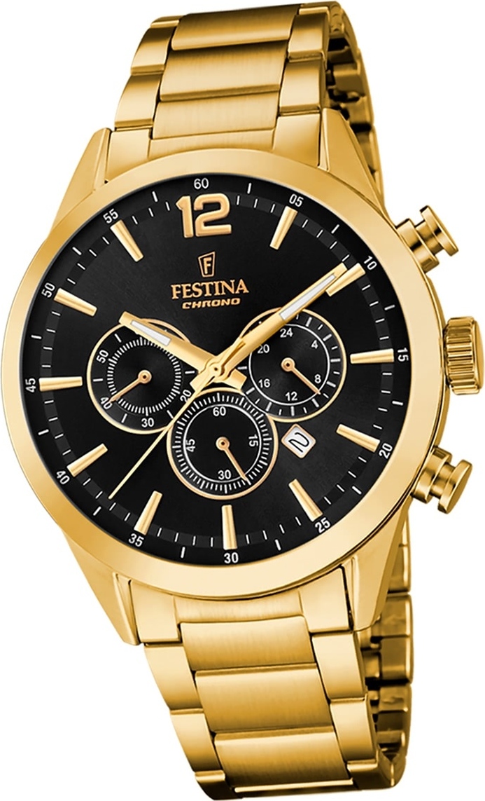 Pánske náramkové hodinky Festina z nehrdzavejúcej ocele zlaté Elegant D2UF20633/3