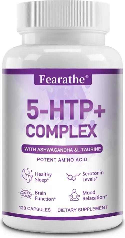 Fearathe 5-HTP+ Complex (120 Kapseln) Nahrungsergänzungsmittel, Schlaf, Stimmung, Stress, Gehirn