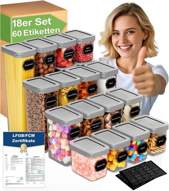 OEM Luftdichte Küchenopbehrschränke, 18-teilige Schränke mit Abdeckung, luftdicht, Küchenopbehrschränke, luftdichte Opbehrschränke, Schränke für Mehl, Zucker, Haferflocken 2026