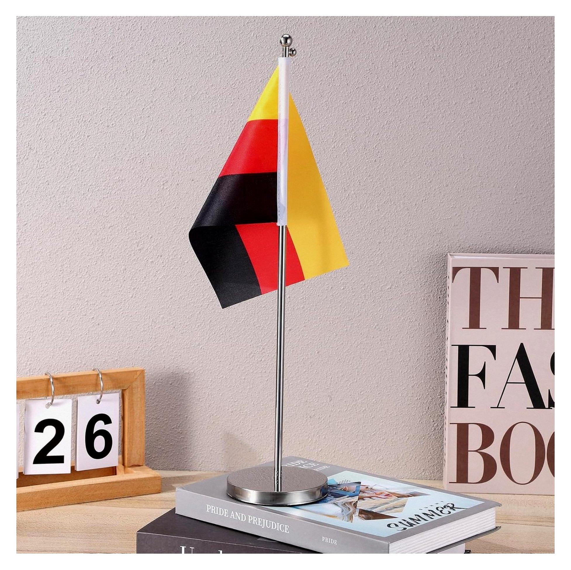 Markenlos Mini-Flaggenhalter für Tischflaggen - Basis für Flaggenmast aus Edelstahl