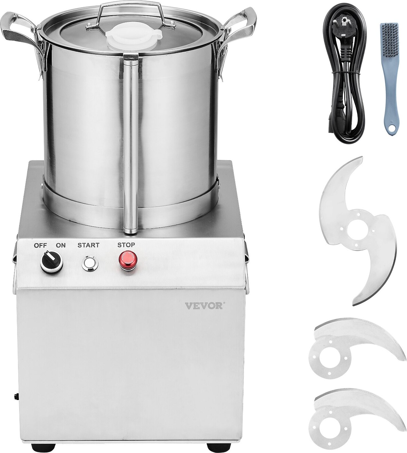 Küchenmaschine Gemüsezerkleinerer Lebensmittelechter Edelstahl-Mixer 10L