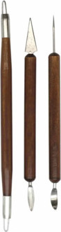 GLOREX Gravurwerkzeug mit Holzgriff 3 Teile