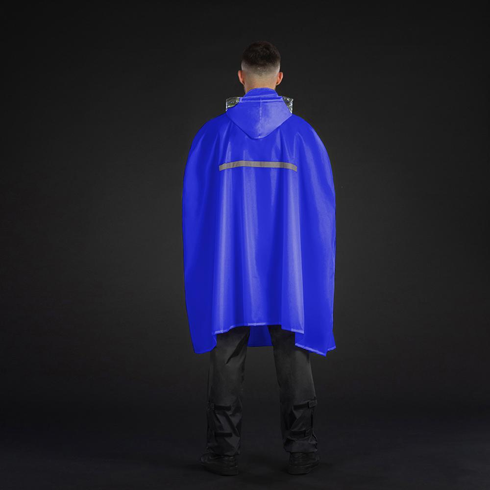 CHIBA Regenponcho - XL/XXL, royal, wasserdicht, reflektierend, Radsport