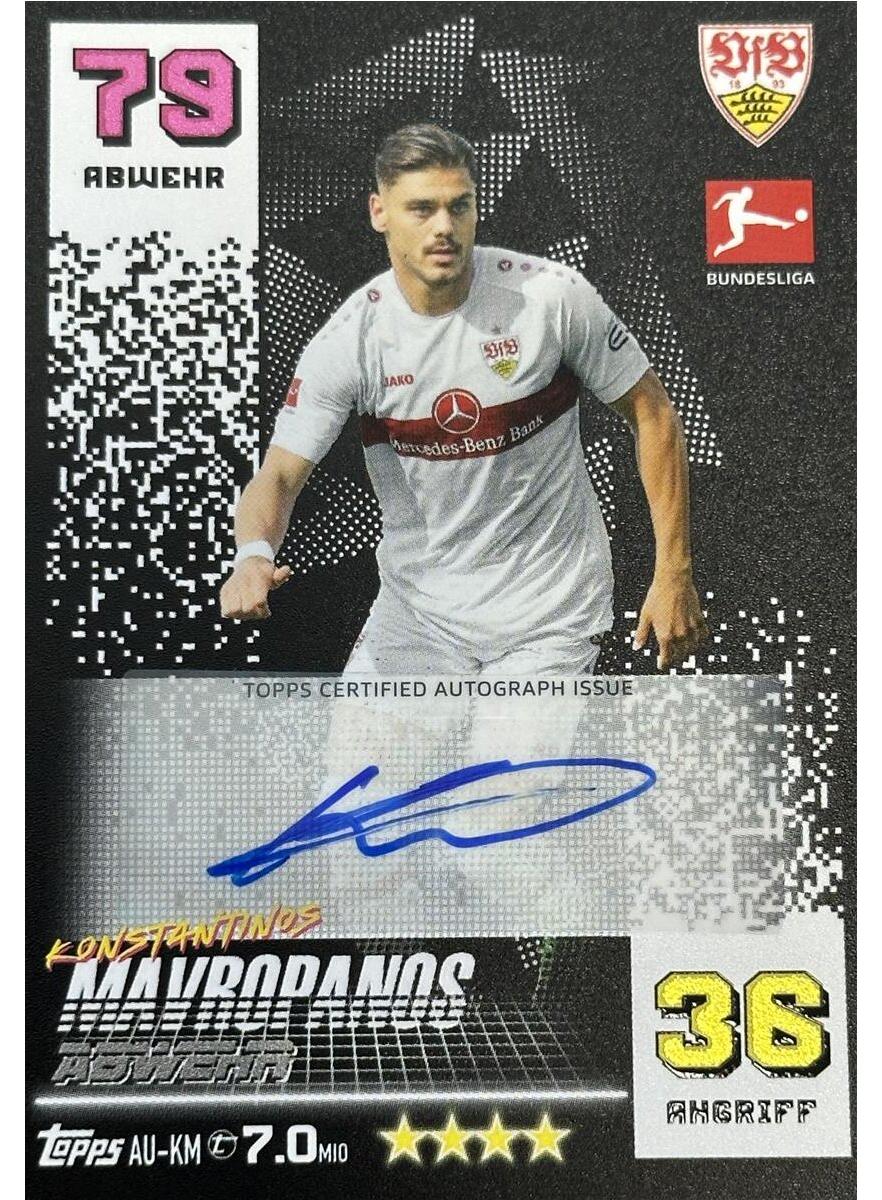 Topps AU-KM - Konstantinos Mavropanos - Autogrammkarte - 2022/2023