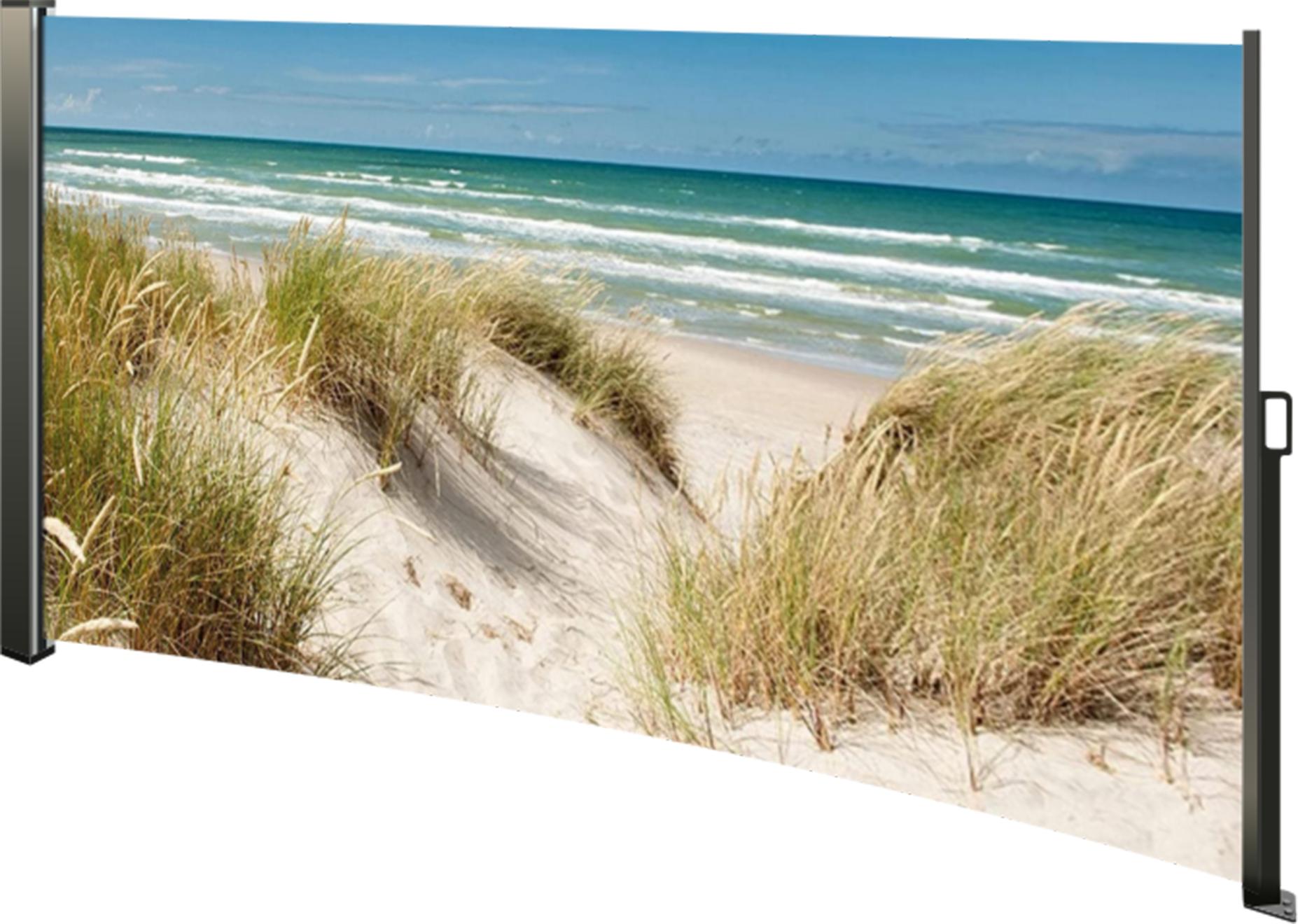 Westerholt Seitenmarkise ausziehbar rechts, 160 cm hoch, Seitenrollo mit Fotodruck Ostsee WE-2358-01L